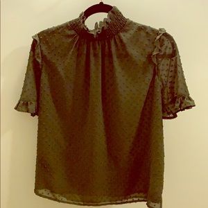 Green high neck shirt